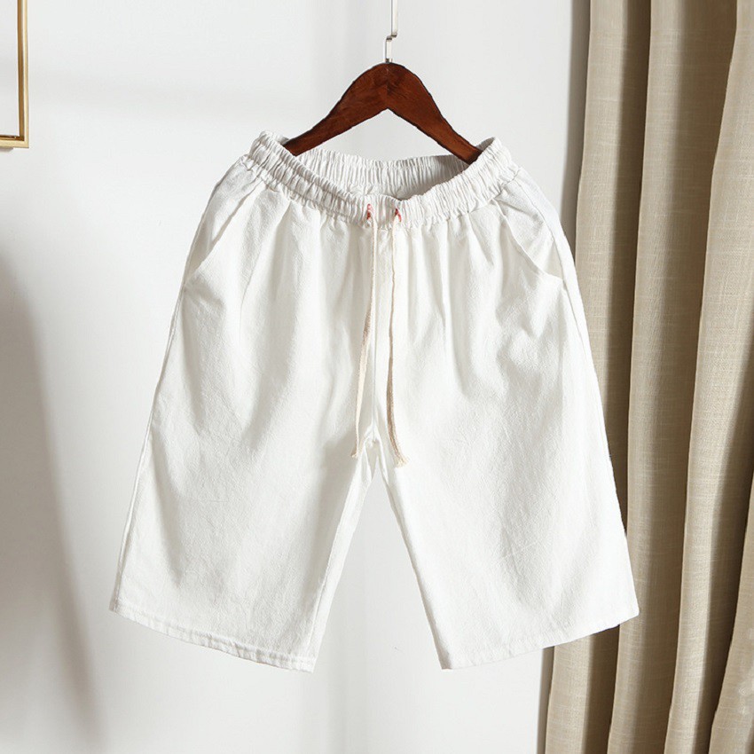 Quần short nam đũi, quần cộc nam đũi màu trắng cao cấp lưng chun giá rẻ  mát mẻ lưng thun dáng thể thao hàn quốc H2 | BigBuy360 - bigbuy360.vn