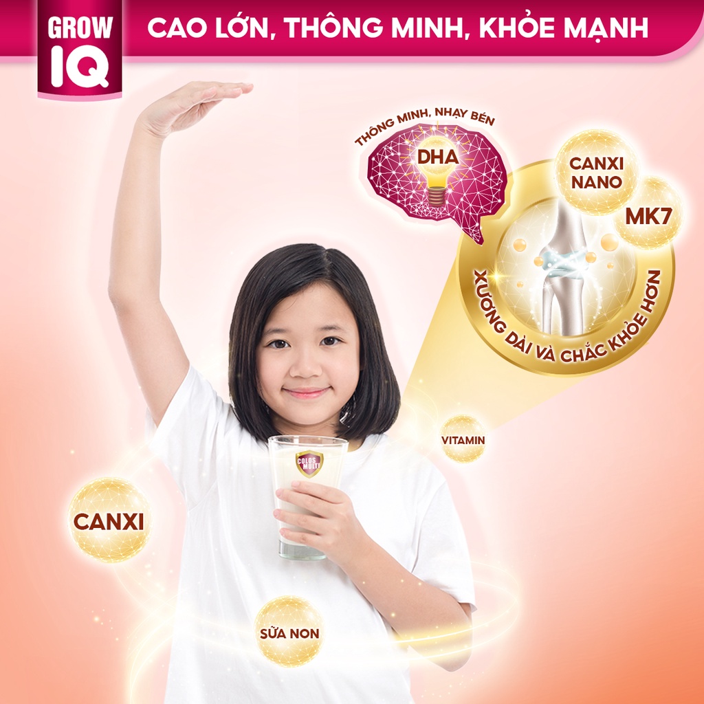 [COLOS03  -10% đơn 600K] Sữa non Colosmulti IQ hộp 22 gói x 16g giúp bé phát triển chiều cao và trí thông minh