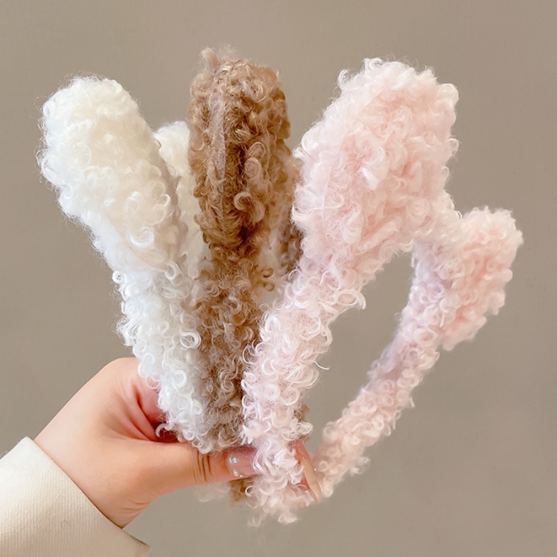 Băng Đô Tai Gấu Bông Dễ Thương Dùng Rửa Mặt Trang Điểm Phong Cách Hàn Quốc