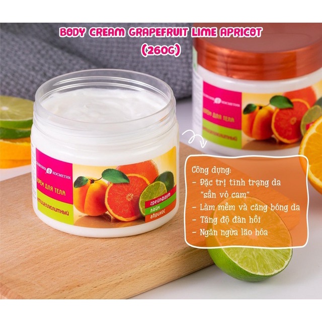 Kem massage Tan Mỡ Chanh Đào Nga Apricot 260gr,Làm mền da,căng bóng da,tăng độ đàn hồi,ngăn ngừa lão hóa