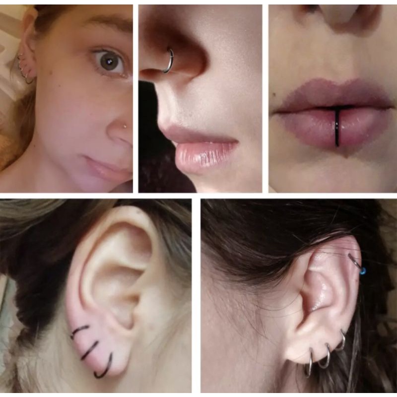 KHUYÊN TAI TRÒN - Khuyên Tròn Có Chốt Bật Khấc  - Bảo quản trong túi vô trùng