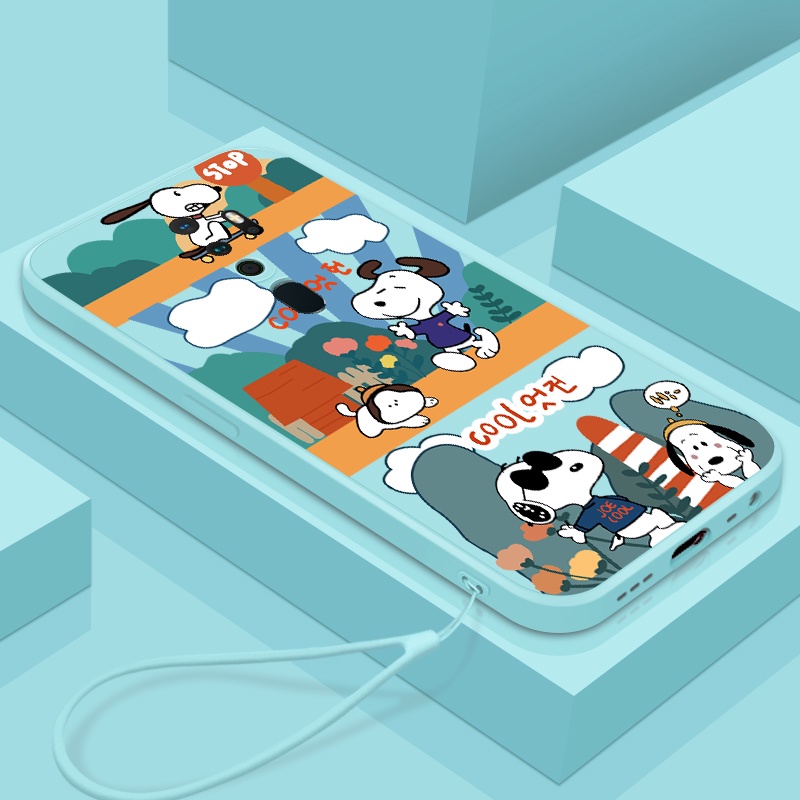 Ốp Điện Thoại Silicon In Hình Snoopy Có Dây Đeo Cho Redmi 10 Redmi 9 Redmi 8 Redmi 7