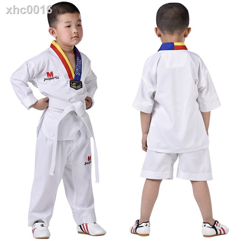 Bộ Đồ Tập Võ Taekwondo Tay Dài Vải Cotton Chuyên Dùng Cho Người Lớn Và Trẻ Em