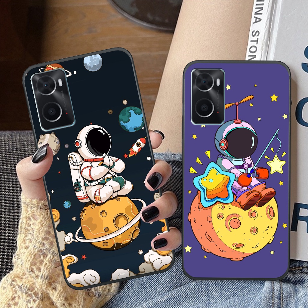 Ốp lưng Oppo A76 - Realme 9I vũ trụ, phi hành gia ốp điện thoại viền dẻo thời trang cao cấp