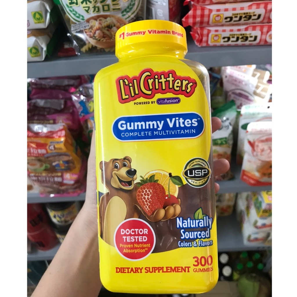 TPBS_KẸO DẺO BỔ SUNG VITAMIN CHO TRẺ L’IL CRITTERS GUMMY VITES MULTIVITAMIN COMPLETE 300V