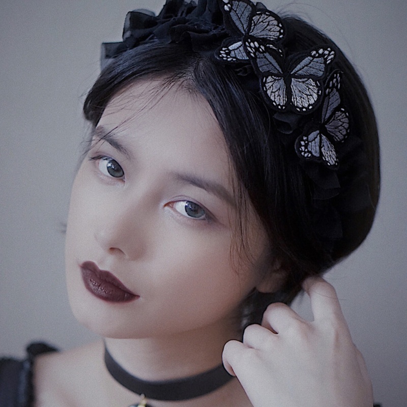 Băng Đô Cài Tóc Thêu Hình Bướm Lãng Mạn Thời Trang Cho Nữ