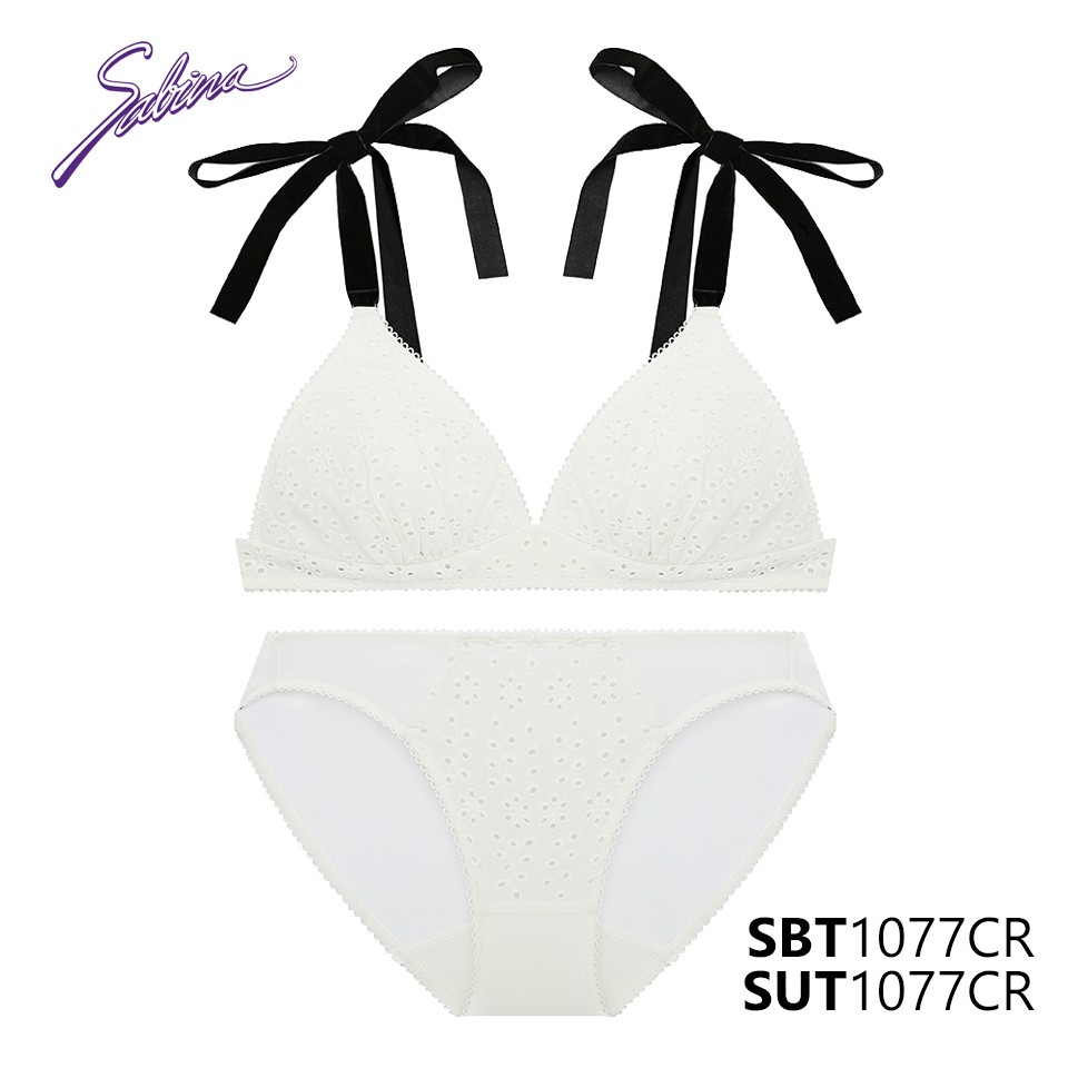 Combo Áo Lót Mút Mỏng Nhiều Và Quần Đồng Bộ Màu Trắng Fashion Maggie Mae By Sabina SBT1077CR+SUT1077CR