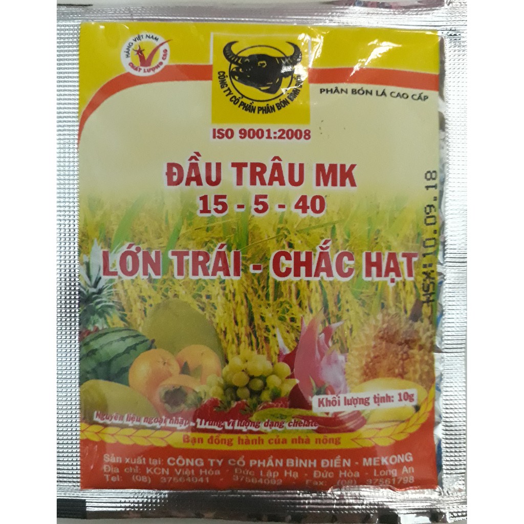 Phân bón lá đầu trâu MK NPK 15-5-40 giúp lớn trái chắc hạt DTDN08 | Vạn Tín Store