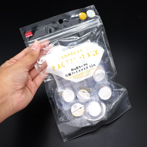 Daiso Mặt nạ nén với hộp đựng riêng 12pcs 21x22cm