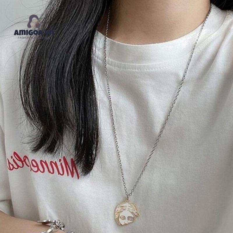✨✨Vòng cổ Hình Đầu Người Phong Cách hip hop Âu Mỹ Đơn Giản Thời Trang Cho Nam Và Nữ