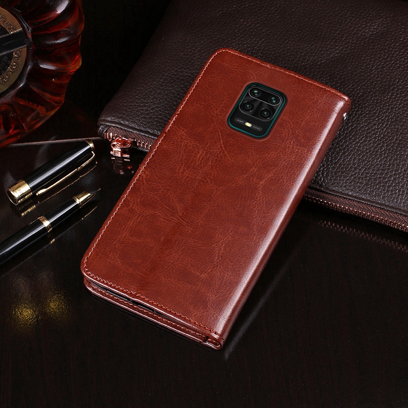 Redmi Note 9S Magnetic Slim PU Leather Wallet Flip Stand Protective Phone Case back Cover