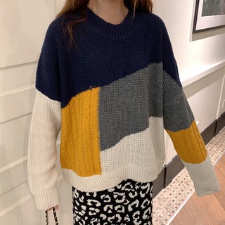 Set váy len đuôi cá kèm áo len phối màu