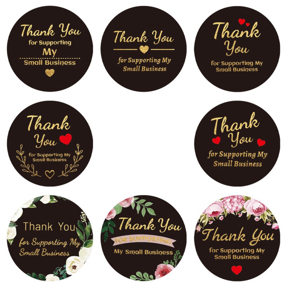Cuộn 500 tem Sticker Thank you in Màu Tự Dính - Tem cảm ơn-Cuộn Sticker cảm ơn 500 tem