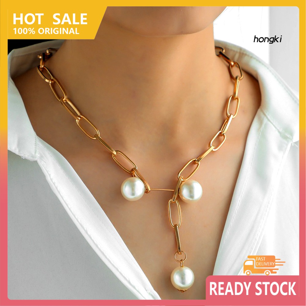 vòng cổ Hợp Kim Đính Ngọc Trai Nhân Tạo Thời Trang Cho Nữ