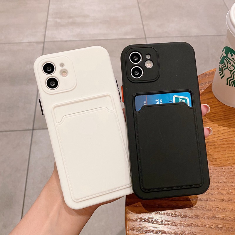 Ốp Lưng iPhone TPU Silicon Dẻo Dạng Ví Có Ngăn Đựng Thẻ 7plus/8plus/x/xs/xsmax/11/12/13/pro/max/promax
