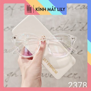 Gọng kính cận nữ Lilyeyewear mắt tròn nhựa dẻo cao cấp - 2378