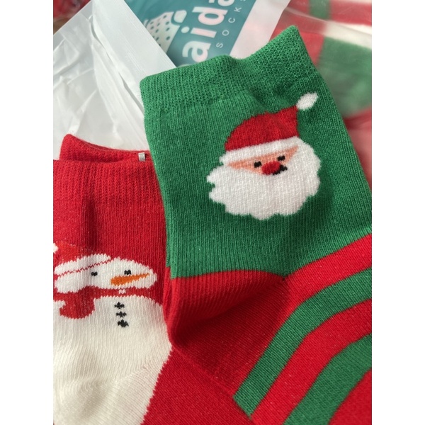 Tất trẻ em NOEL vớ cổ cao giáng sinh cho bé sơ sinh đến 4 tuổi SET 5 ĐÔI TẶNG TÚI ZÍP cho cả bé trái và bé gái VB012