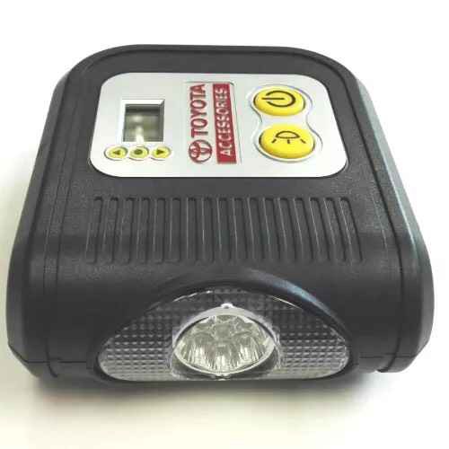 Bơm lốp ô tô TỰ NGẮT cao cấp TOYOTA Accessories nguồn tẩu 12V có đèn