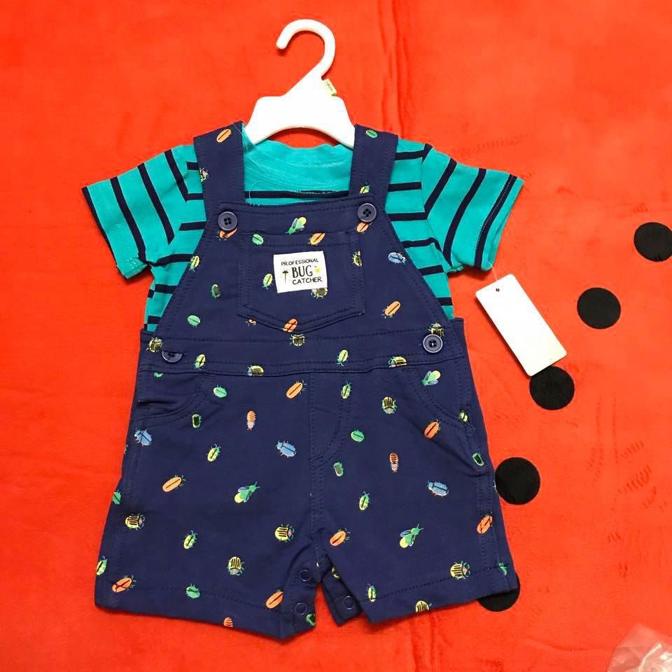 Bộ yếm kèm áo bé trai Carter's xuất dư