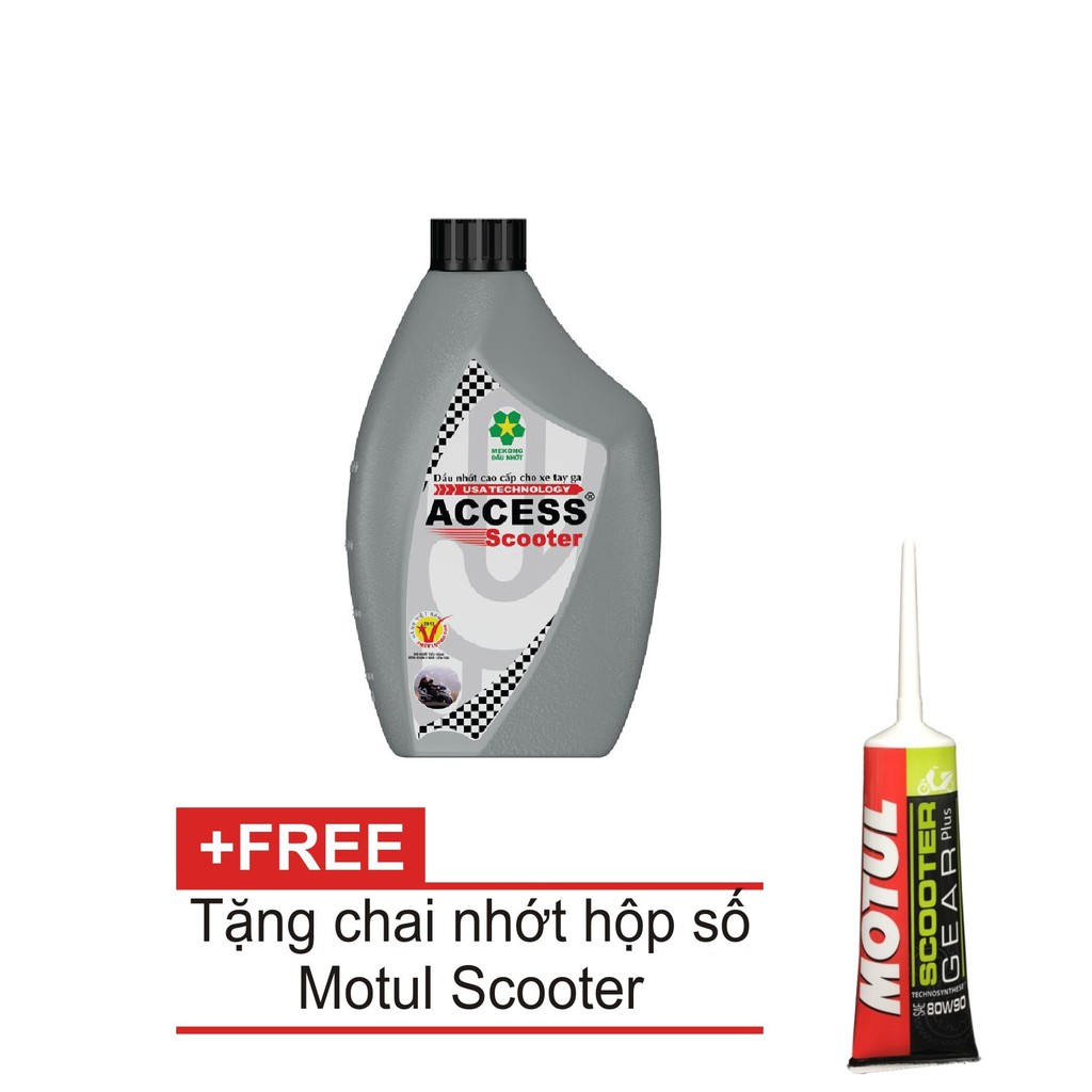 [Chính Hãng] Combo nhớt xe tay ga cao cấp ACCESS Scooter 800ml tặng nhớt hộp số Motul Gear Oil 120ml - NKLUBE