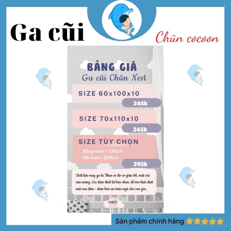 Ga Bọc Nệm Cũi Chũn Nest Mát Mịn Mềm Mại Thấm Hút Tốt An Toàn Cho Bé Chính Hãng CoCoon