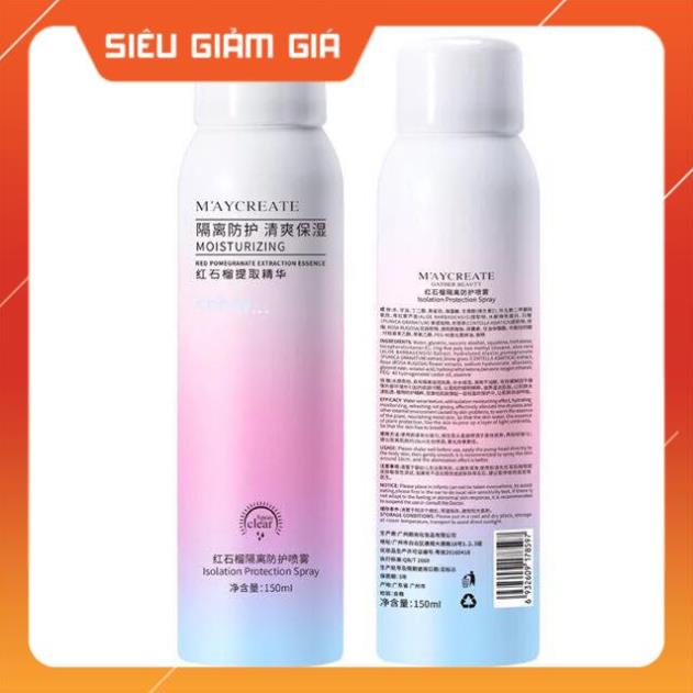 [Bạn mới nhập COSHBM -50% đơn 0Đ] Xịt Chống Nắng Trắng Da MayCreata 150ml