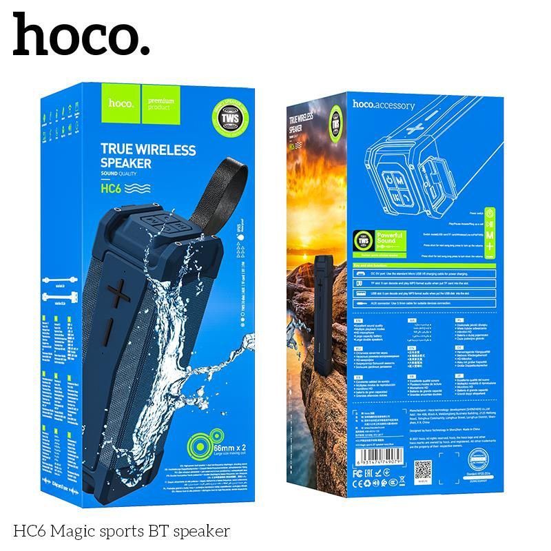 Loa Bluetooth đa năng HOCO HC6 công nghệ bluetooth V5.0, công suất 10Wx2, nghe nhạc 6h, pin 4000mAh, chống nước IPX5