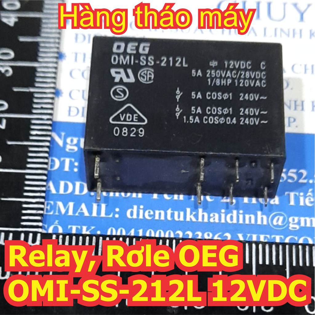 2 cái Relay, Rơle OEG OMI-SS-212L điện áp 12VDC hàng tháo máy (giá cho 2 cái) kde6437