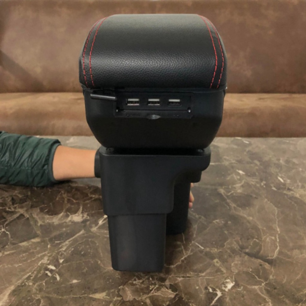 Hộp tỳ tay xe SOLUTO cao cấp tích hợp cổng sạc USB - Bảo hành 12 tháng