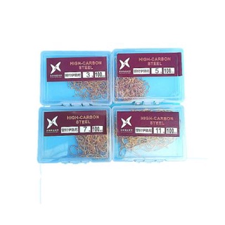 Hộp 100 lưỡi câu high carbon chuyên câu cá chép diếc rô