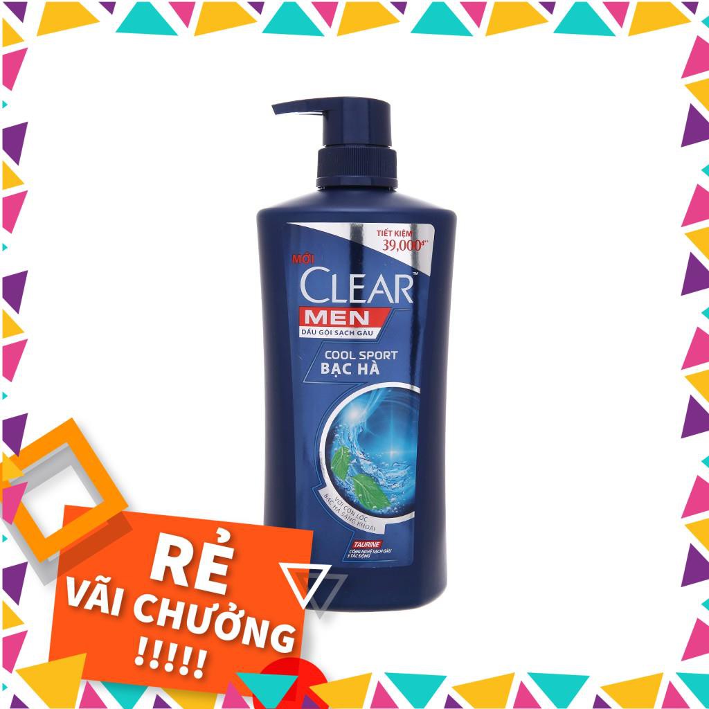 💖DATE MỚI💖 Dầu gội sạch gàu Clear Men Cool Sport bạc hà 631ml