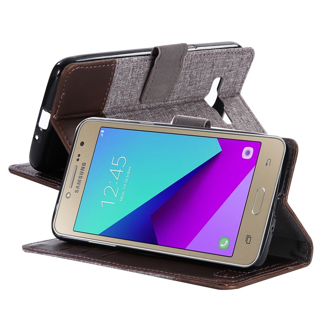 Bao da bề mặt vải denim có ngăn đựng thẻ cho Samsung Galaxy J2 J1 Mini Prime | BigBuy360 - bigbuy360.vn