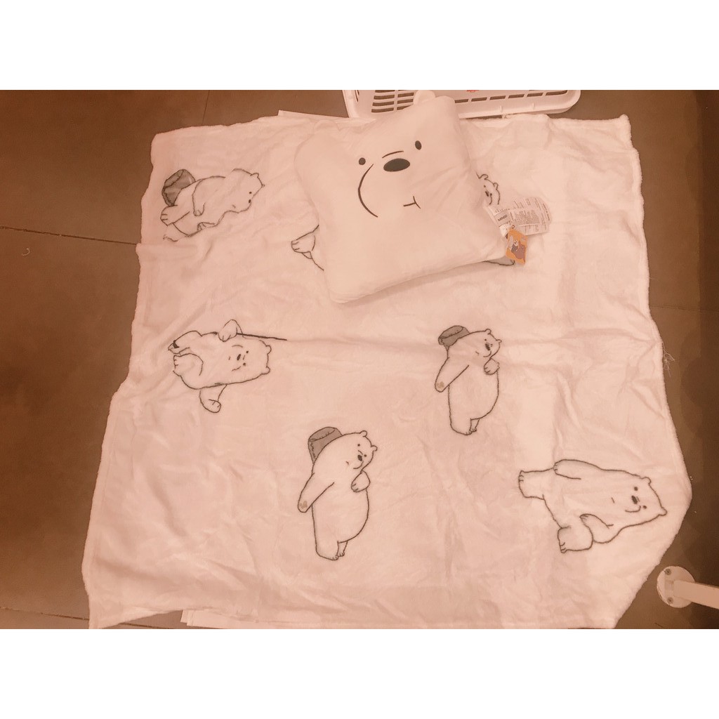 Bộ chăn gối cho em bé anh em gấu Bare Bear Chúng tôi là gấu cute
