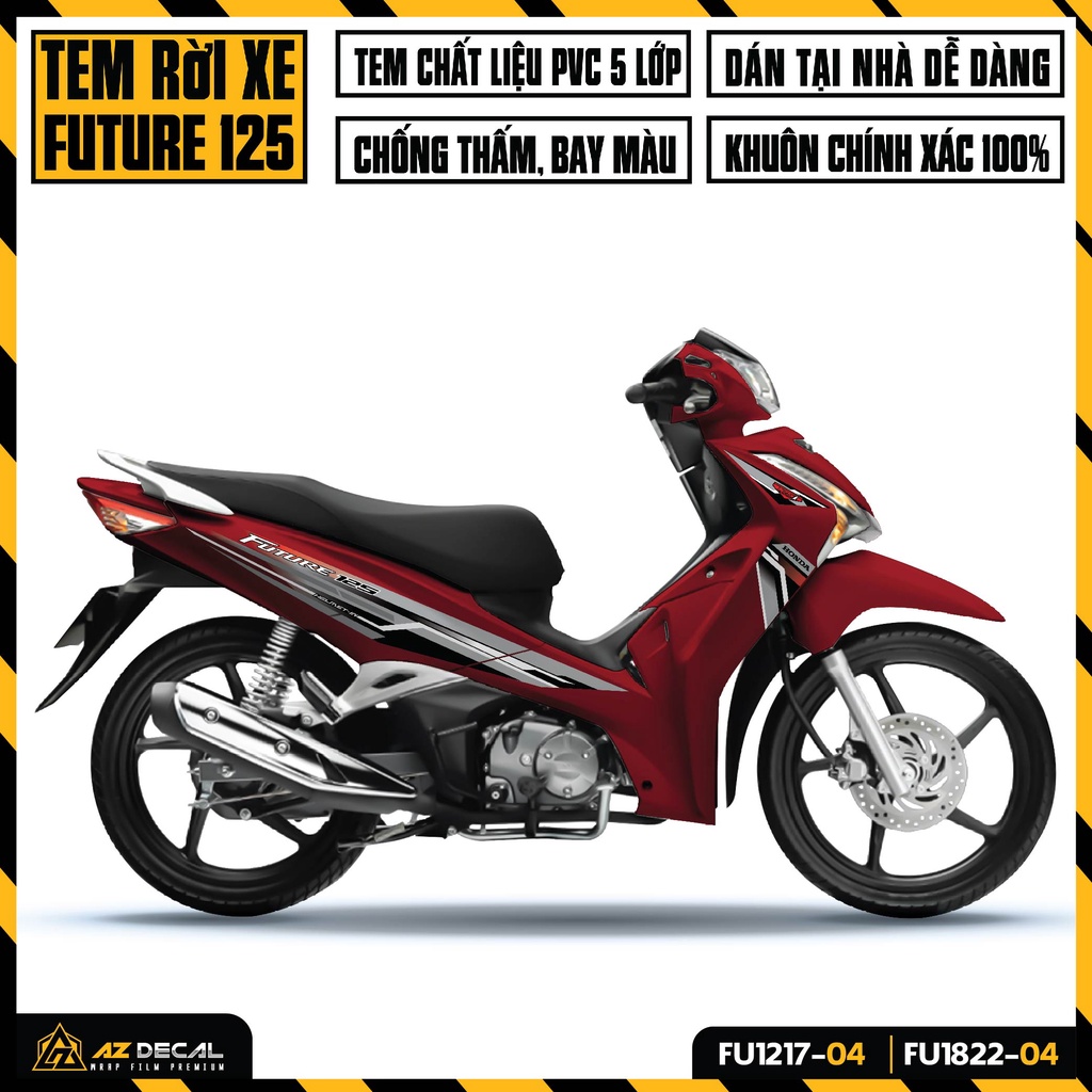 Tem Dán Xe Future 125 Thiết Kế Hiện Đại | FU-04 | Team Rời Decal Cao Cấp Chống Nước, Chống Phai Màu Vĩnh Viễn