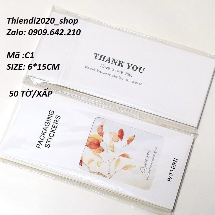 FEB23- Tem dán chữ  Thanh You:, 50 tem/ xấp, size 6*15cm <<<NHIỀU MẪU ĐẸP>>>