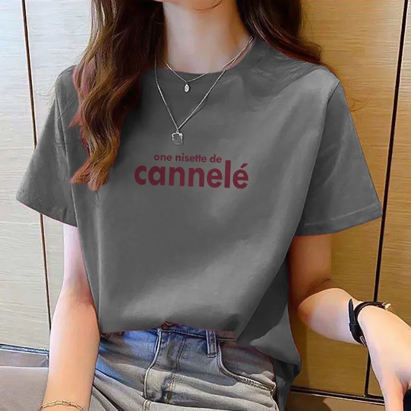 Korean version of loose fashion print trend short-sleeved T-shirt woman