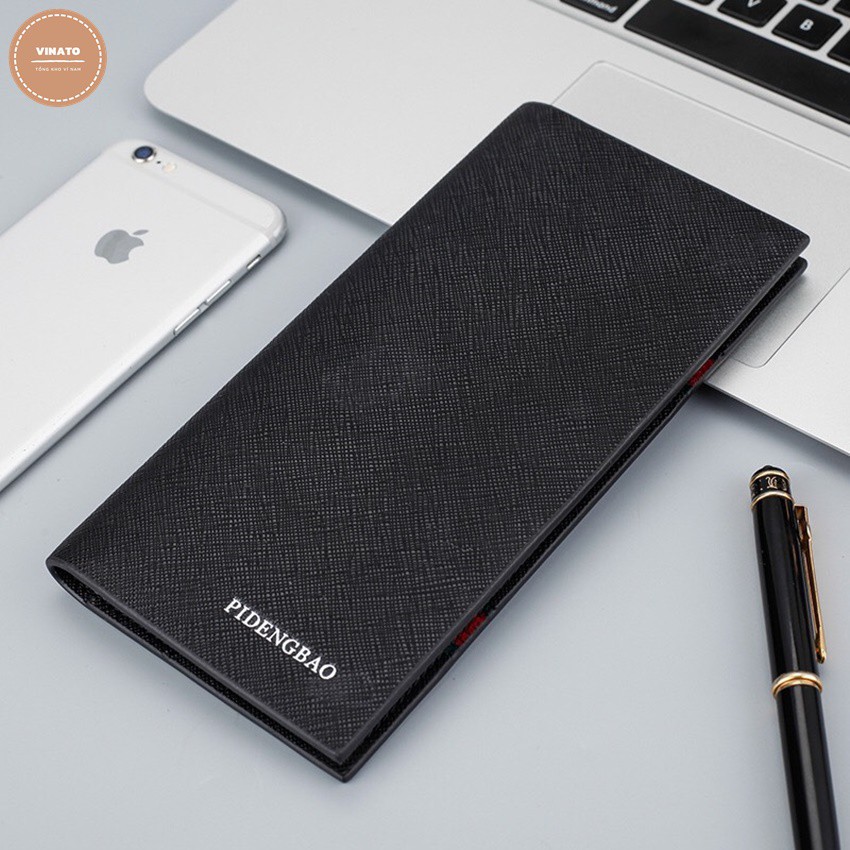 Ví da nam cầm tay thời trang nam nữ phong cách Hàn Quốc, bóp dài dập vân có nút bấm | BigBuy360 - bigbuy360.vn