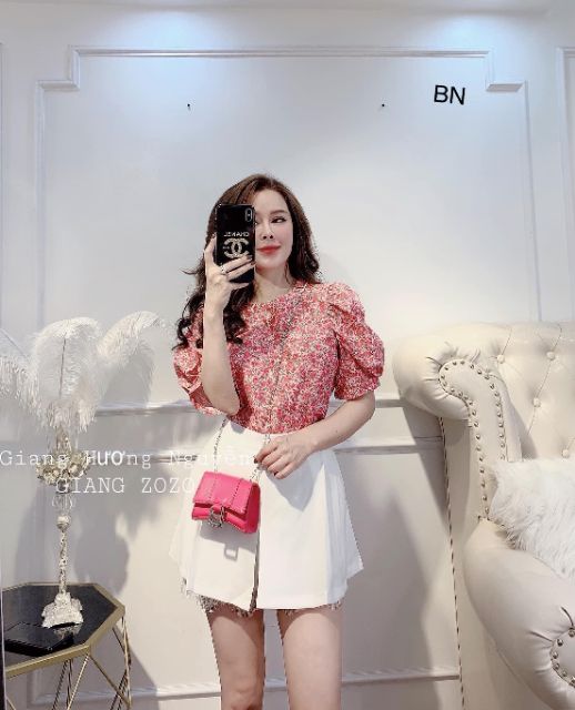 áo hoa nhí tay phồng Mỏng Siêu sexy
