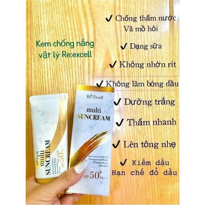 Kem chống nắng ✈FREESHIP✈ Kem chống nắng vật lý Multi Suncream, tự tin ra ngoài cho phái nữ.