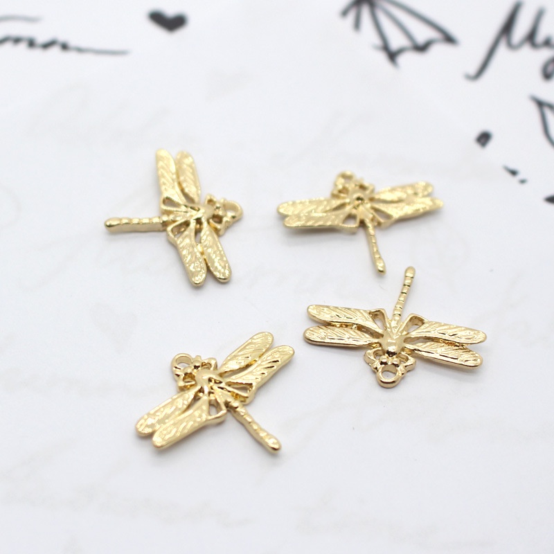 Set 5 Phụ Kiện Trang Sức Hình Chuồn Chuồn Bằng Hợp Kim Mạ Vàng/Bạc Phong Cách Cổ Điển Độc Đáo DIY