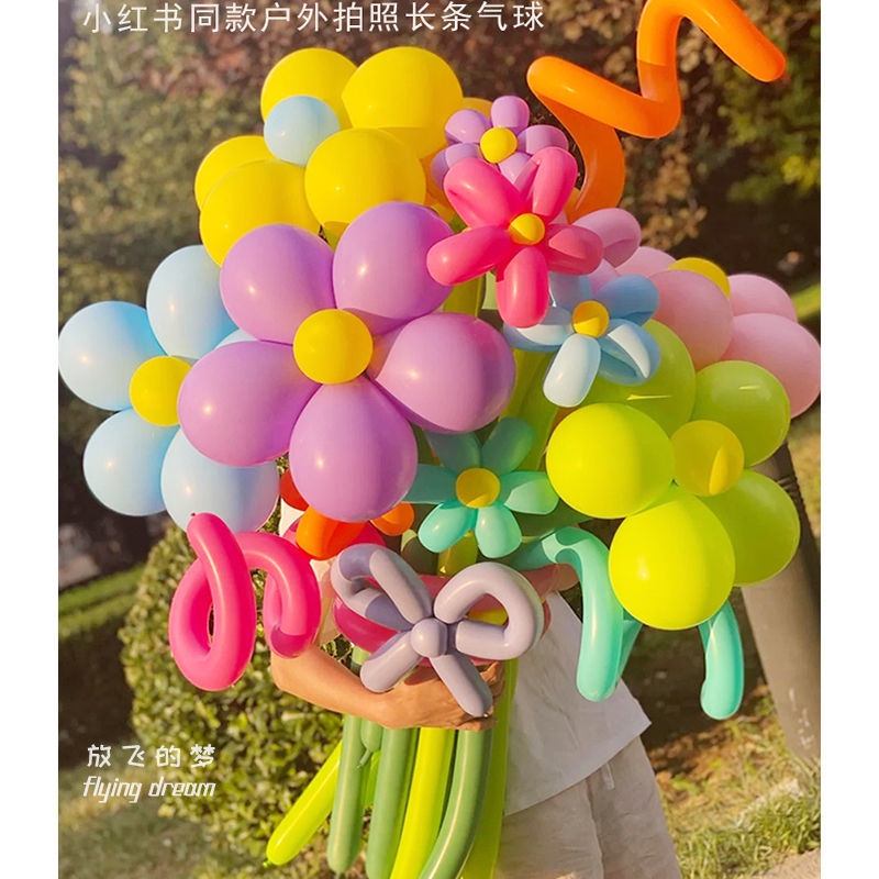 Bó Hoa Cúc Nhỏ Gắn Bong Bóng Trang Trí Tiệc Sinh Nhật / Ngoài Trời Cho Bé