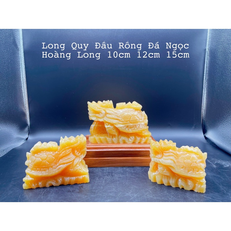 Tượng Long Quy Đầu Rồng Đá Ngọc Hoàng Long Phong Thuỷ 10cm 12cm 15cm
