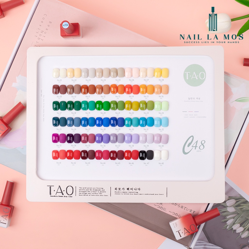 Set sơn gel T.A.O 48 màu chính hãng tông màu Hàn Quốc (tặng kèm bảng màu gỗ và cặp base top)