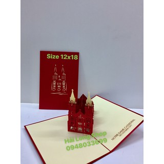 Nhà Thờ Đức Bà - Church - Thiệp 3D ( VN )