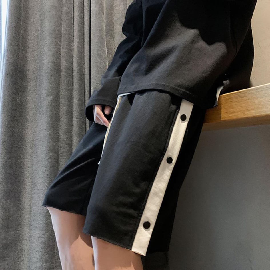 Quần Short Button 1 line unisex ( 1 sọc + cúc )
