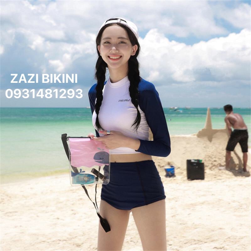 Đồ Bơi Nữ Mới Nhất 2020 - Áo bơi dài tay dáng CROPTOP | Zazi Bikini ZB316