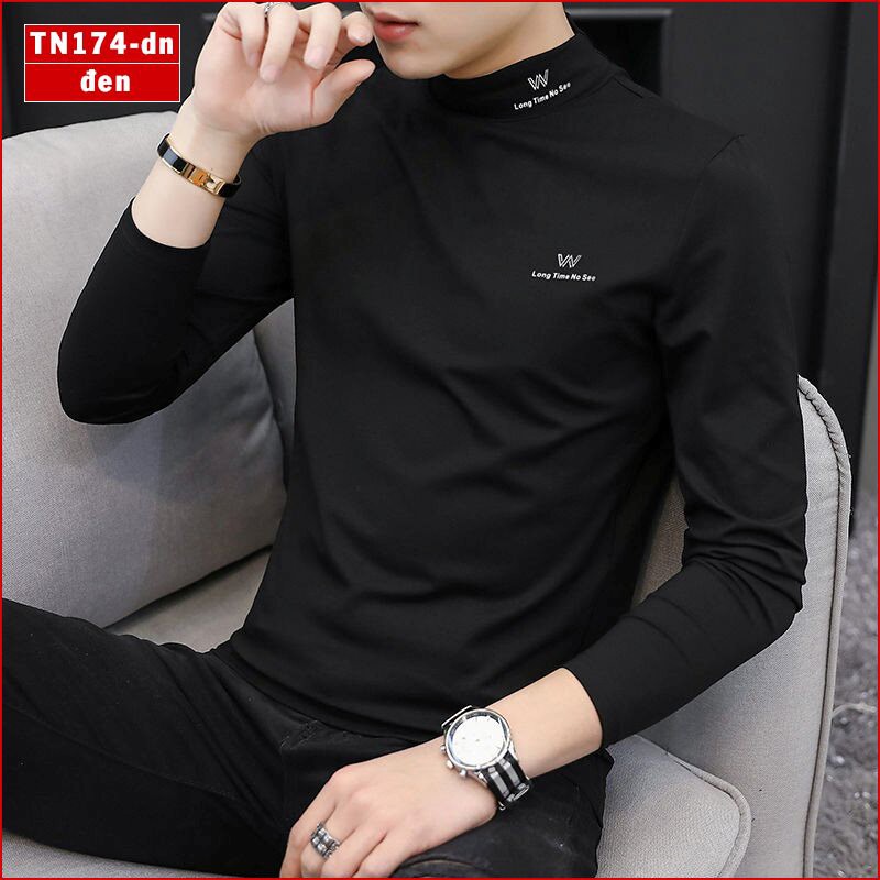 [XÃ KHO] Áo thun nam tay dài có cổ TN174 long time no see  vải sợi tre tổng hợp thân thiện với môi trường | BigBuy360 - bigbuy360.vn