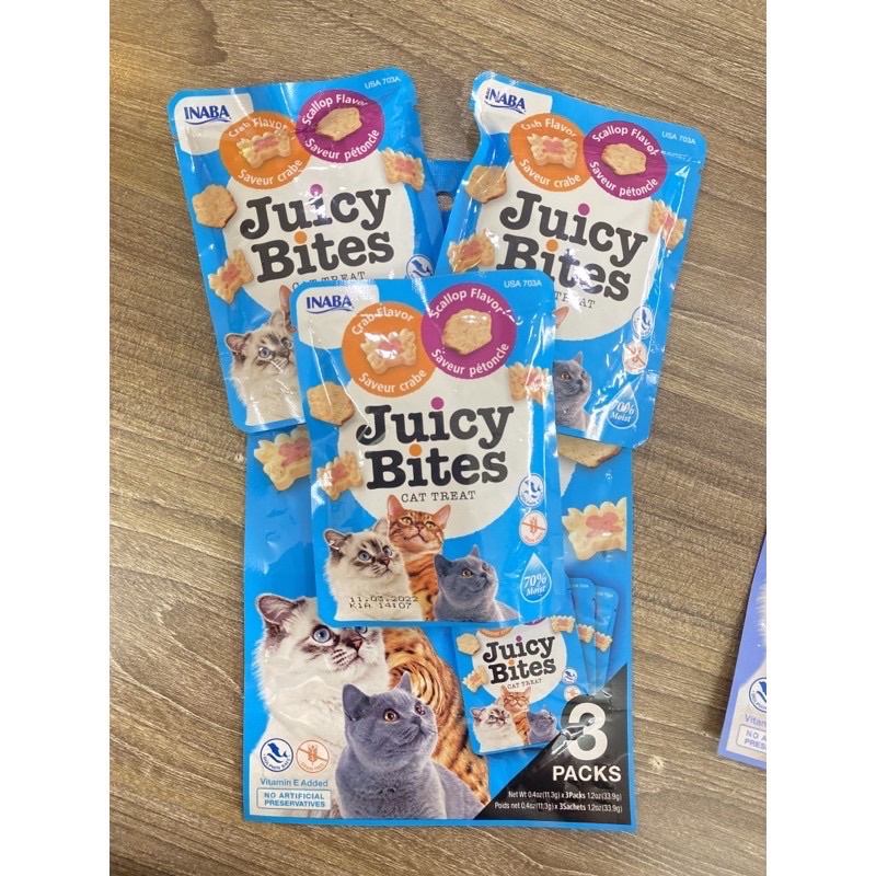 Bánh thưởng mềm INABA Juicy Bites cho mèo 5 vịSnack mềm cho mèo cưng
