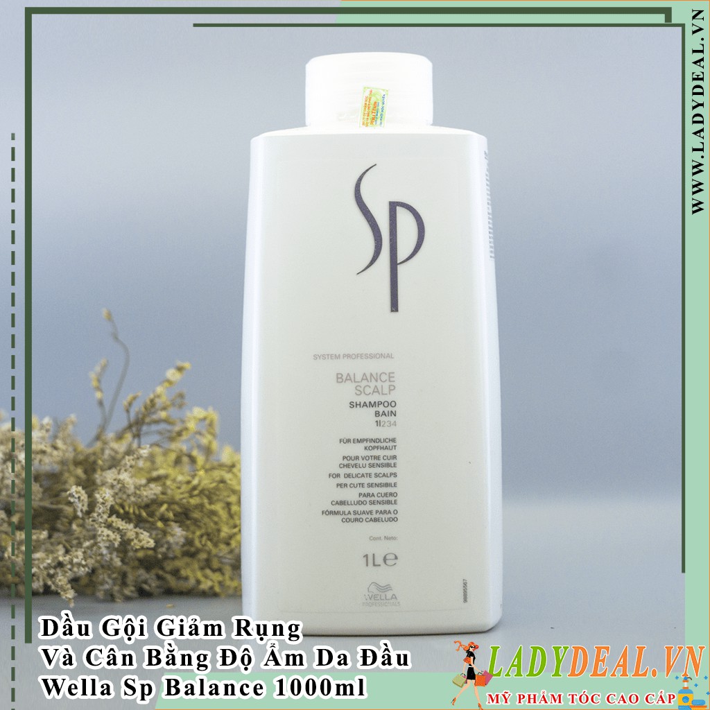 Dầu gội chống rụng và cân bằng độ ẩm da đầu wella Sp balance scalp 1000ml [0976747078]