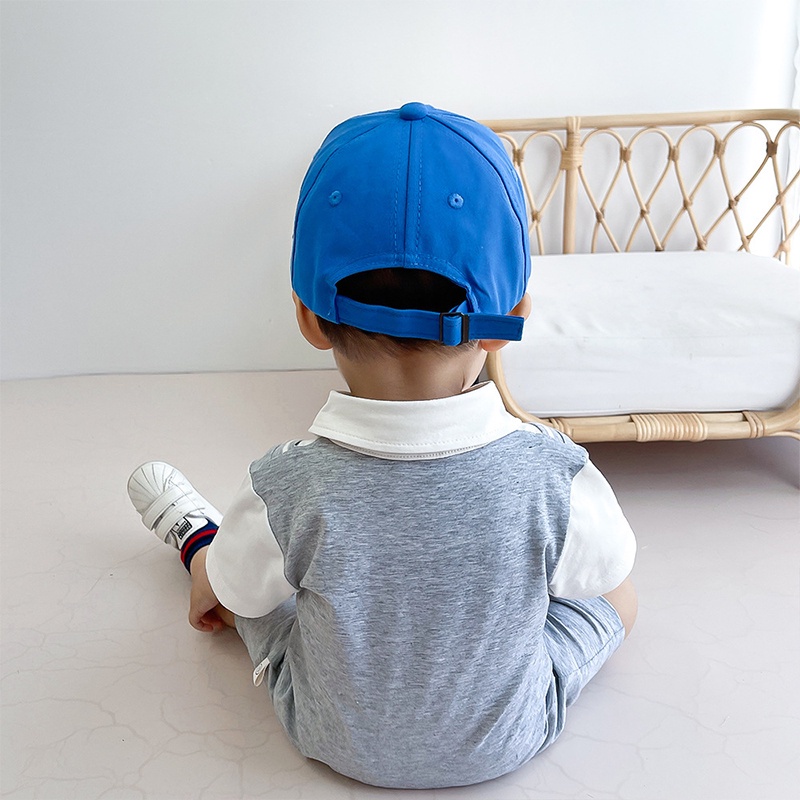 Bộ Áo Liền Quần Giả Hai Mảnh Tay Lửng In Họa Tiết Hoạt Hình Cho Bé Sơ Sinh